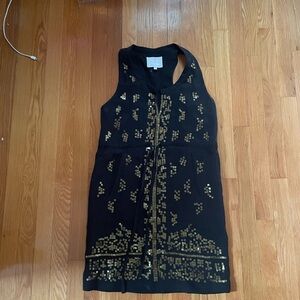 Madison Marcus Black Dress with Gold Accents